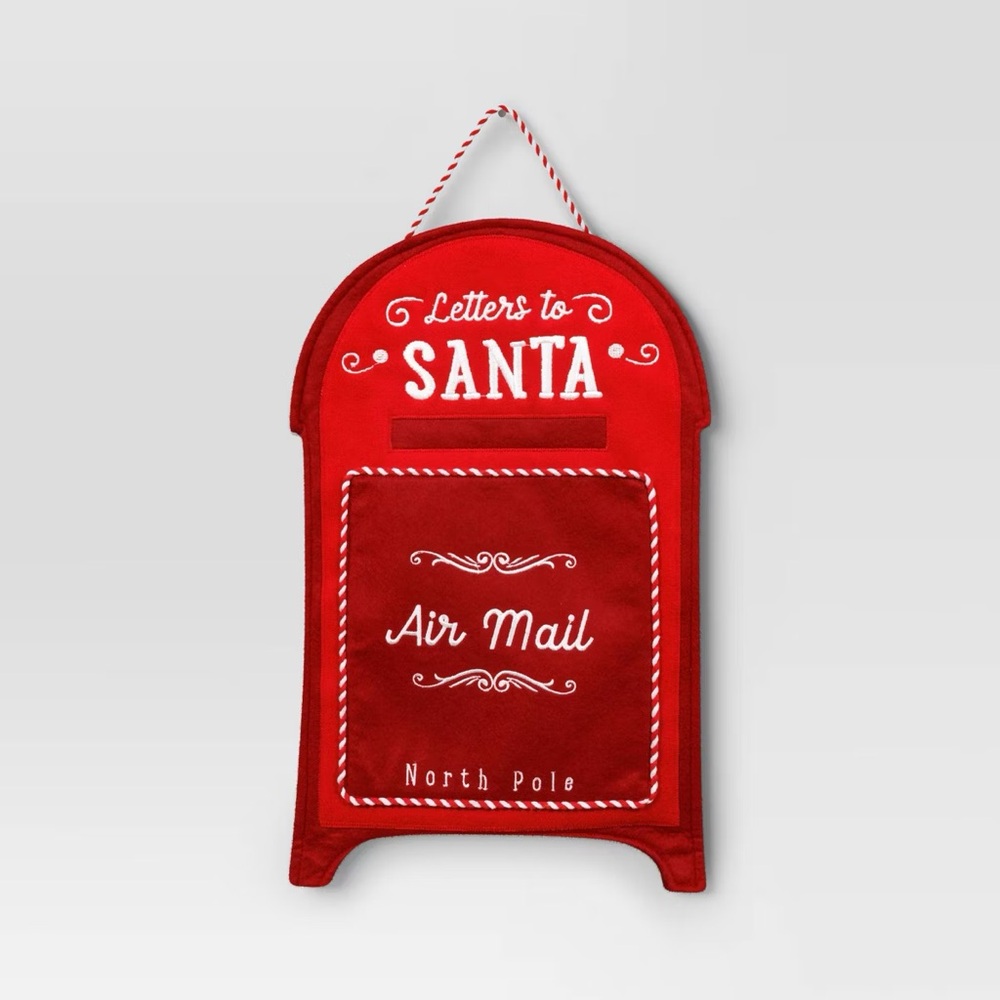 21" wt Christmas Santa's Mailbox Wall Hanging Decor